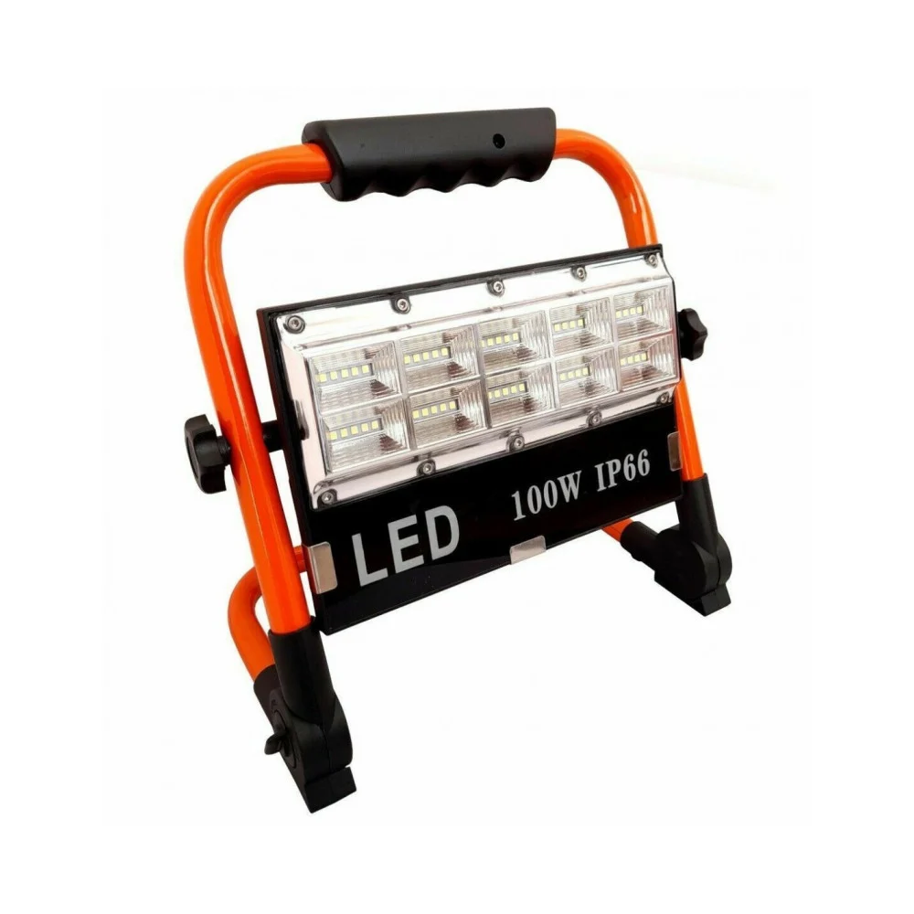 FARO FARETTO LED 100W BATTERIA RICARICABILE TORCIA DA LAVORO 8505-SMD EMERGENZA