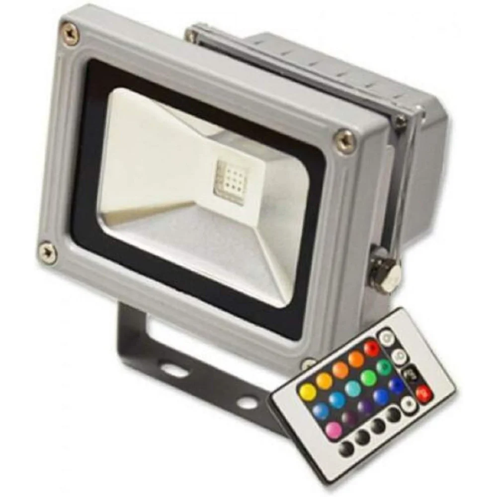 FARO FARETTO RGB LED 10W MULTICOLOR COLORI TENUTA STAGNA USO ESTERNO TELECOMANDO - TrAdE Shop Traesio