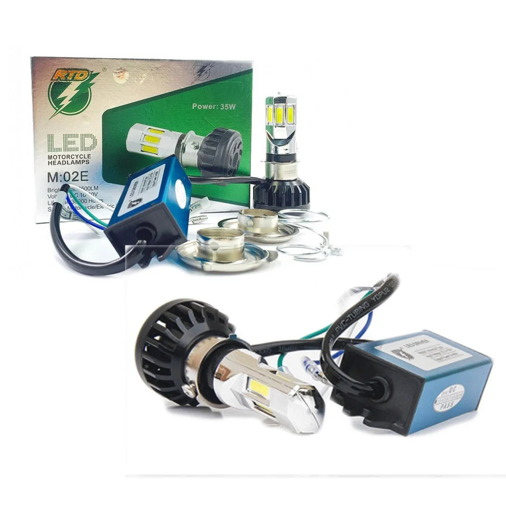FARO LAMPADA LED H4 H6 6 KIT PER MOTO MOTOCICLETTA 35W WATT MOD. M02E 3500 LMN - TrAdE Shop Traesio