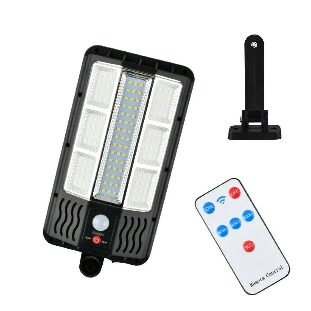 FARO LAMPIONE STRADALE PANNELLO SOLARE CON SENSORE TELECOMANDO 117 LED SMD TA146 - TrAdE Shop Traesio