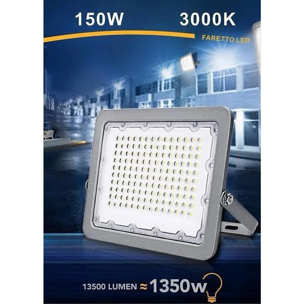 FARO LED 150W PROIETTORE ESTERNO IP65 GRIGIO LUCE 6500K 4000K 3000K FS150W-G5