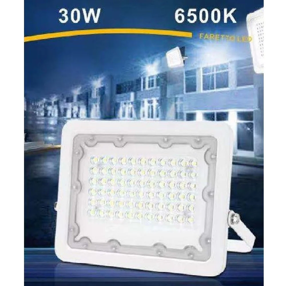 FARO LED 30W FARETTO ULTRA SLIM BIANCO ESTERNO LUCE FREDDA NATURALE CALDA FS30W-B
