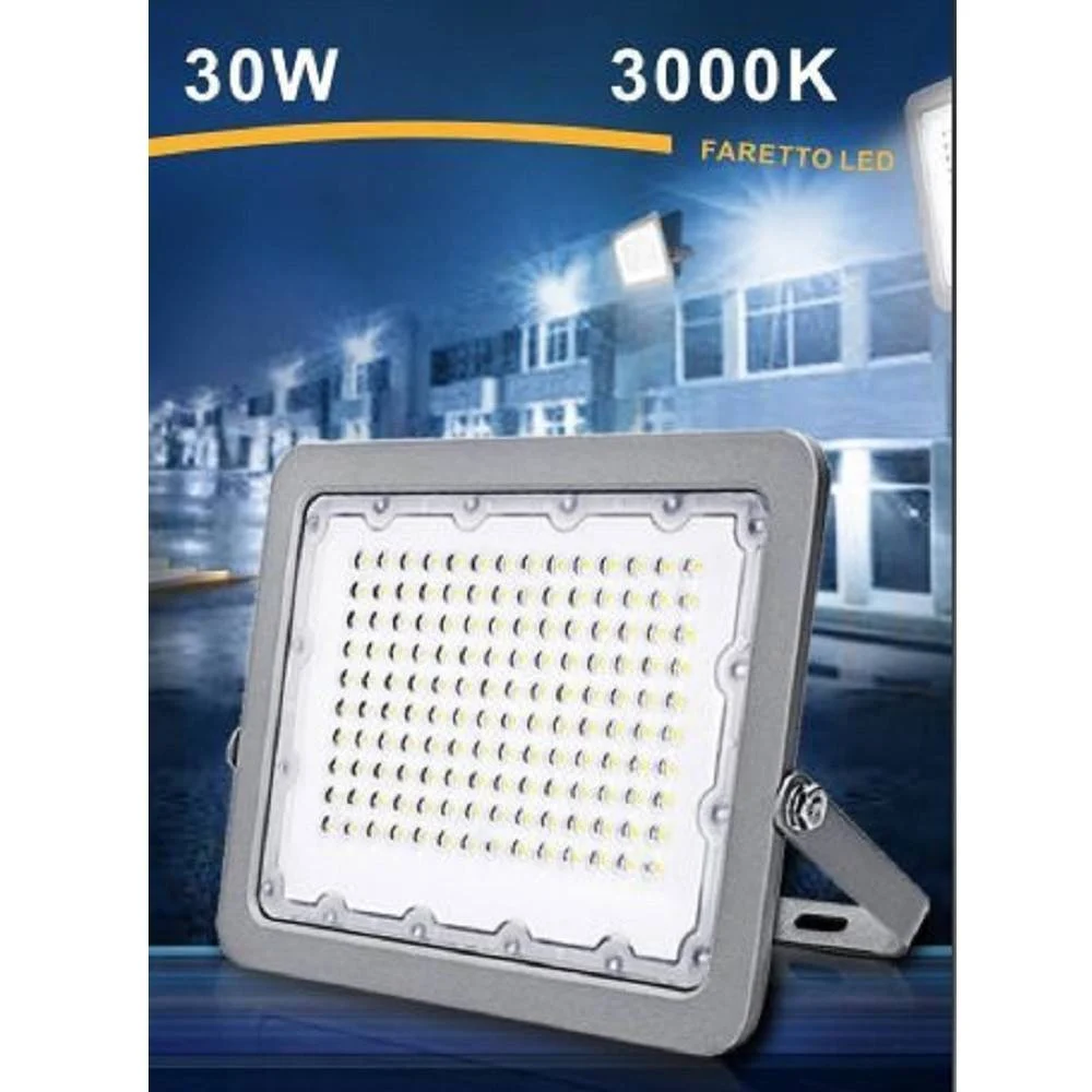 FARO LED PROIETTORE PER ESTERNO GRIGIO 30W IP65 LUCE 6500K 4000K 3000K FS30W - TrAdE Shop Traesio