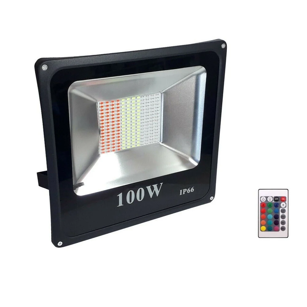 FARO PROIETTORE LED 100W RGB MULTICOLORE DA ESTERNO IP66 220V TELECOMANDO 87684 - TrAdE Shop Traesio