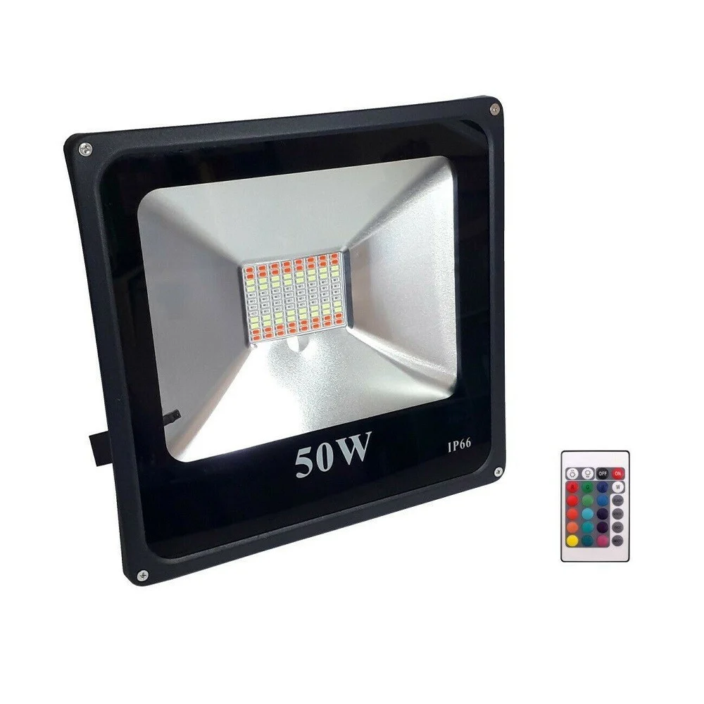 FARO PROIETTORE LED 50 W RGB MULTICOLORE DA ESTERNO IP66 220V TELECOMANDO 84140 - TrAdE Shop Traesio