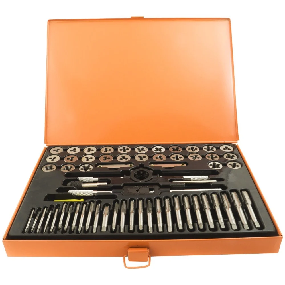 FILIERA 60 PZ MASCHI E FEMMINE PER FILETTATURA FILETTARE FERRO SET IN VALIGETTA - Trade_Ox