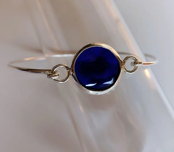 Olimpia filo greco, bracciale rigido in argento e vetro - Blueside Emotional Design