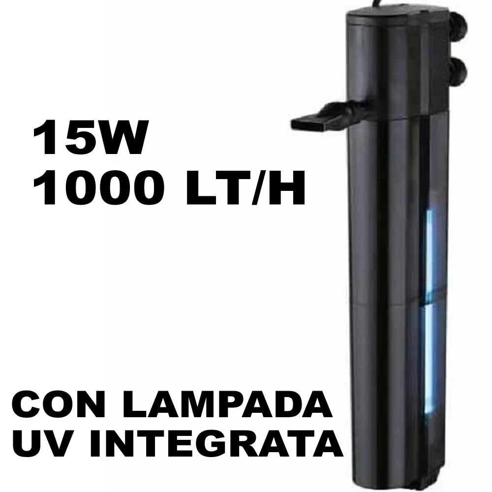 FILTRO INTERNO PER ACQUARIO ACQUARI ACQUA PESCI 15 W 1000 L/H WP-1510F UV