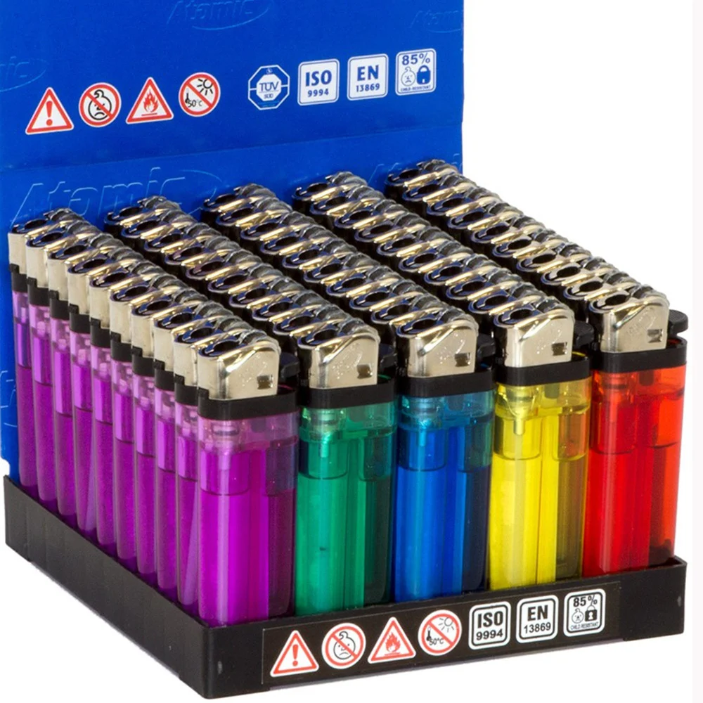 FLAME CLASSIC ACCENDINI TRASPARENTI IN ESPOSITORE DA 50 PEZZI COLORI ASSORTITI - TrAdE Shop Traesio