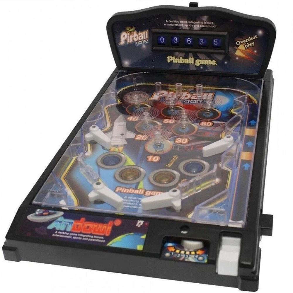 FLIPPER PINBALL ELETTRICO PORTATILE GIOCO DA TAVOLO CON LUCI SUONI Q-YX30