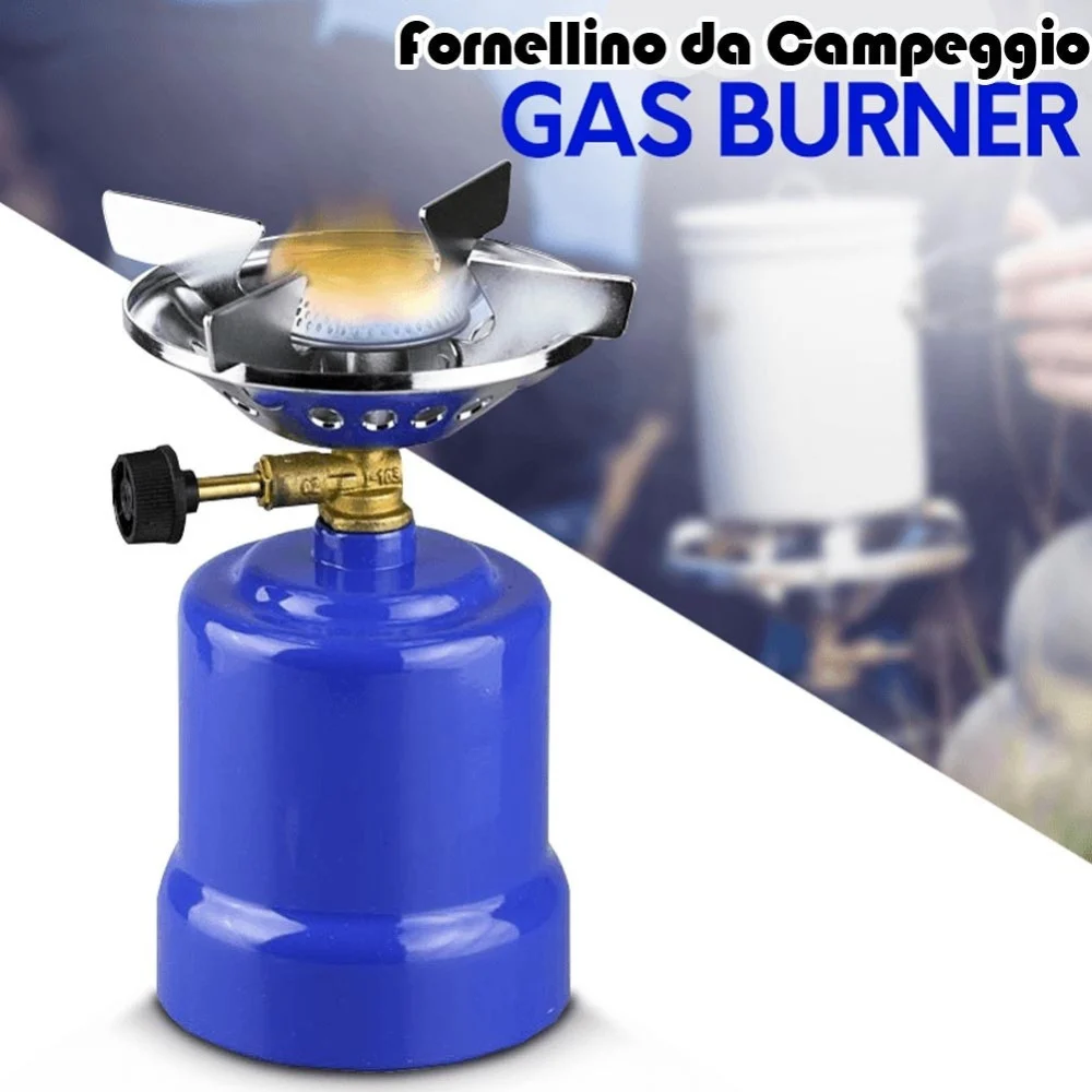 FORNELLO GAS PORTATILE FORNELLINO PER CAMPEGGIO CAMPING DA VIAGGIO DI EMERGENZA - TrAdE Shop Traesio