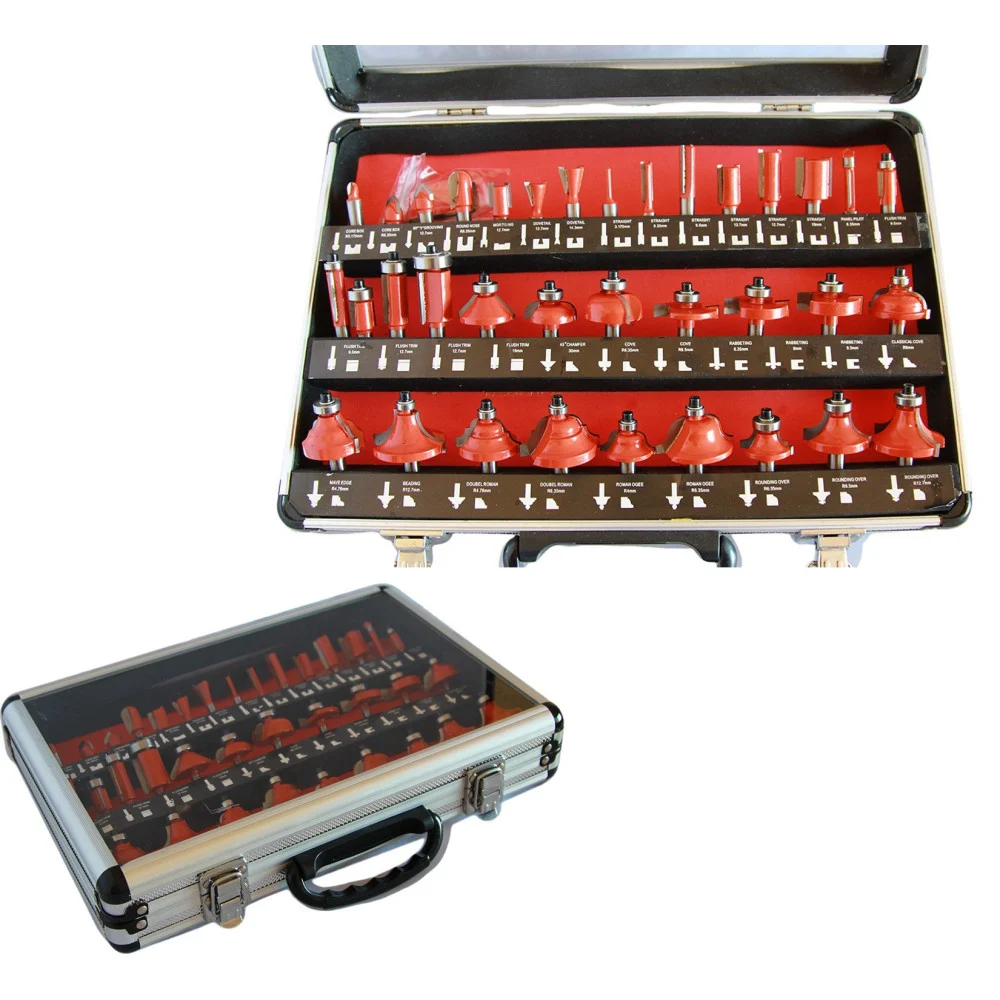 FRESE LEGNO PER PANTOGRAFO 6mm SET KIT 35 PEZZI IN VALIGETTA DI ALLUMINIO - TrAdE Shop Traesio