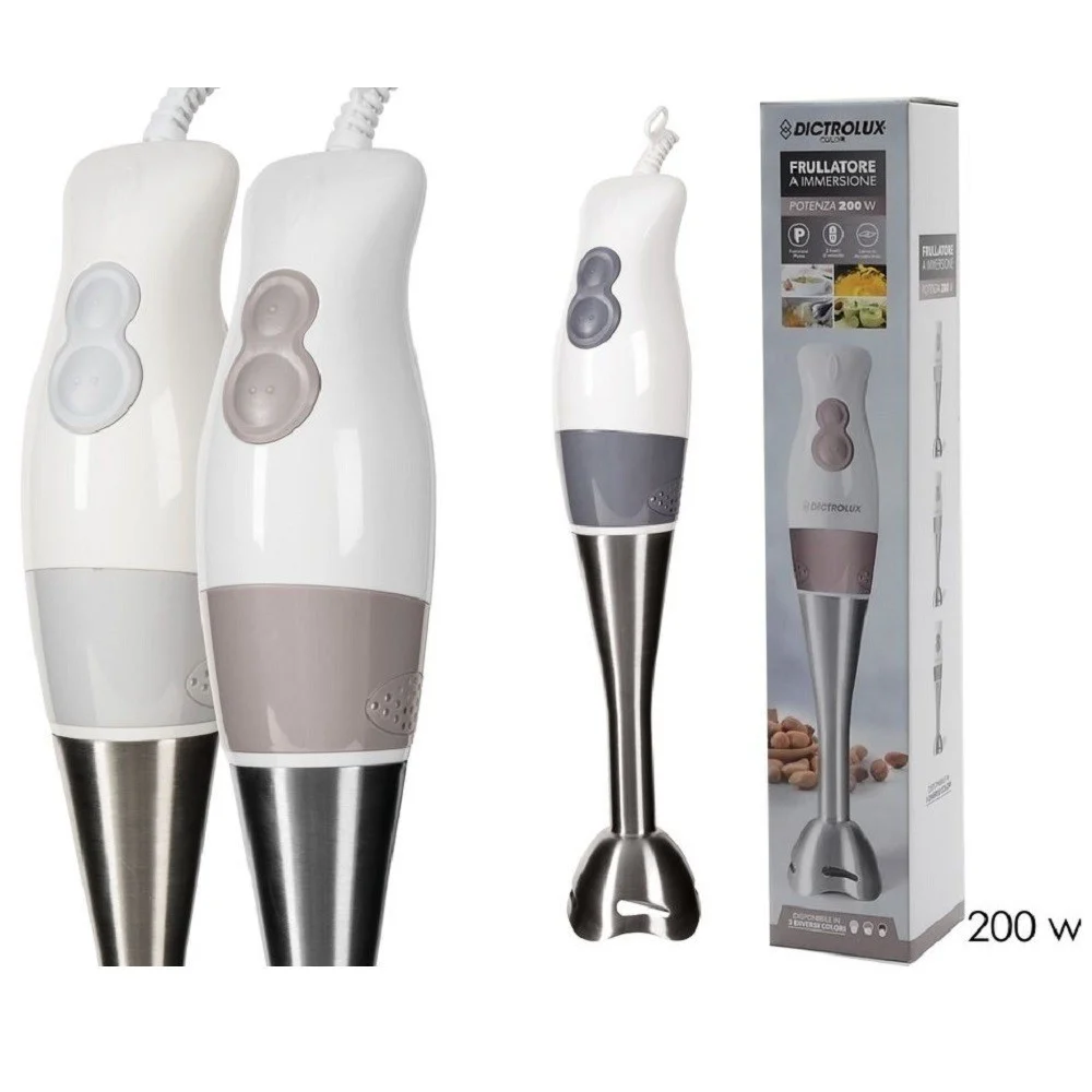 FRULLATORE A IMMERSIONE MIX PLUS 2 VELOCITÀ 200W FUNZIONE PULSE LAME IN ACCIAIO - Kaela