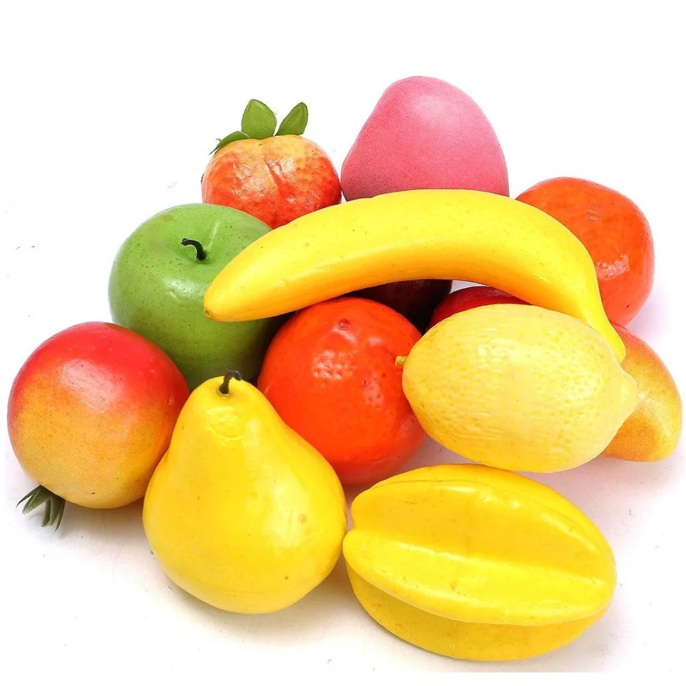 FRUTTA FINTA 12 PEZZI ARTIFICIALE REALISTICA MULTICOLORE DECORAZIONE CASA - TrAdE Shop Traesio