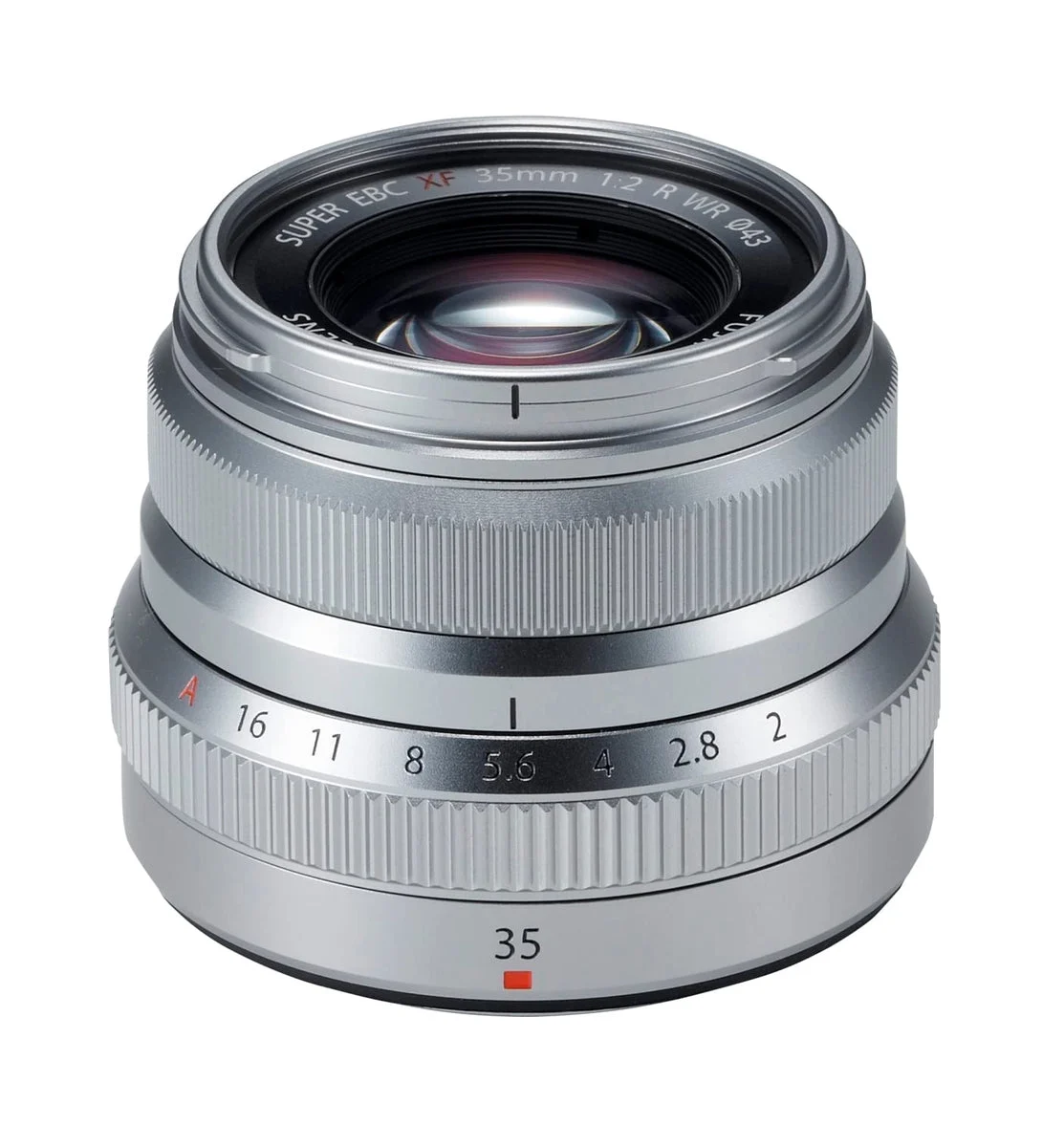 FUJIFILM obiettivo fisso con ghiera diaframma, X-mount 35mm F2 R WR argento