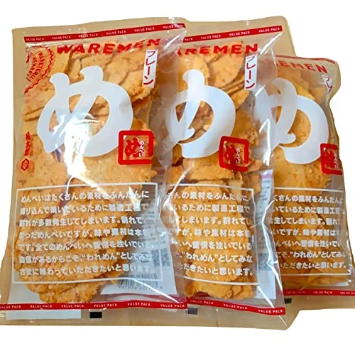 Fukutaro Menbei Plain Snack 200g Value Pack (3 Bags)