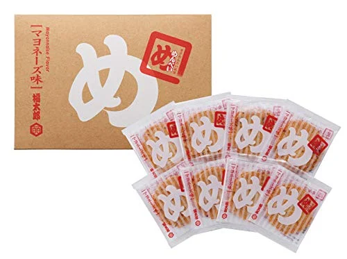 Fukutaro MENBEI Spiced Cod Roe Rice Crackers 2 Crackers x 8 Bags