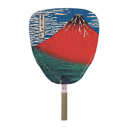 Fushimi Ventaglio di Bambù Tradizionale Hokusai Rosso Fuji 6113 - WAFUU JAPAN
