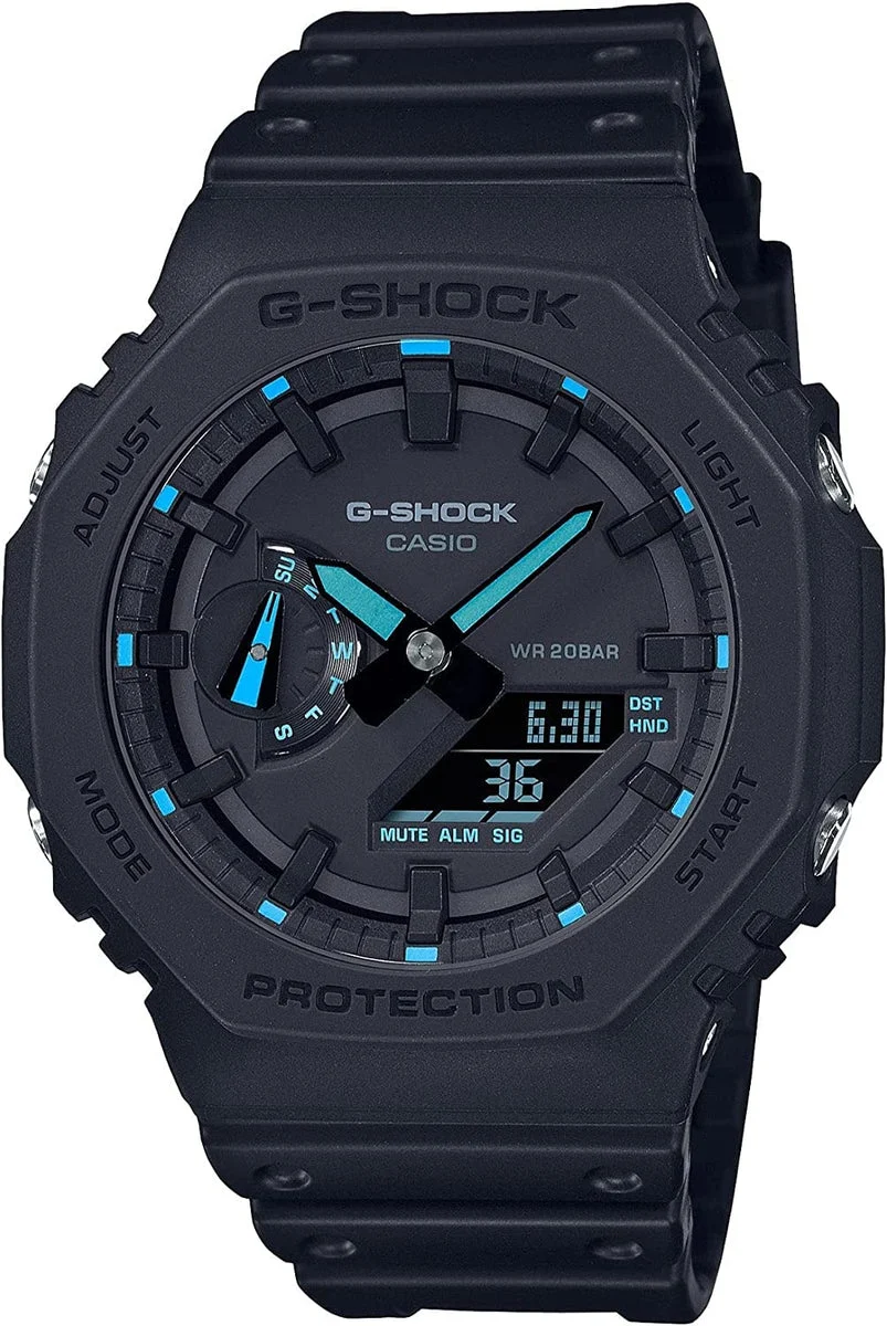 G-Shock Orologio Analogico-Digitale GA2100-1A2 Nero Blu Resistente agli Urti