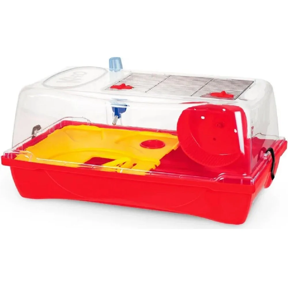 GABBIA RODITORI CON DOPPIA SICUREZZA ABBEVERATOIO RUOTA GIOCO 58 X 22 X 31 CM - TrAdE Shop Traesio