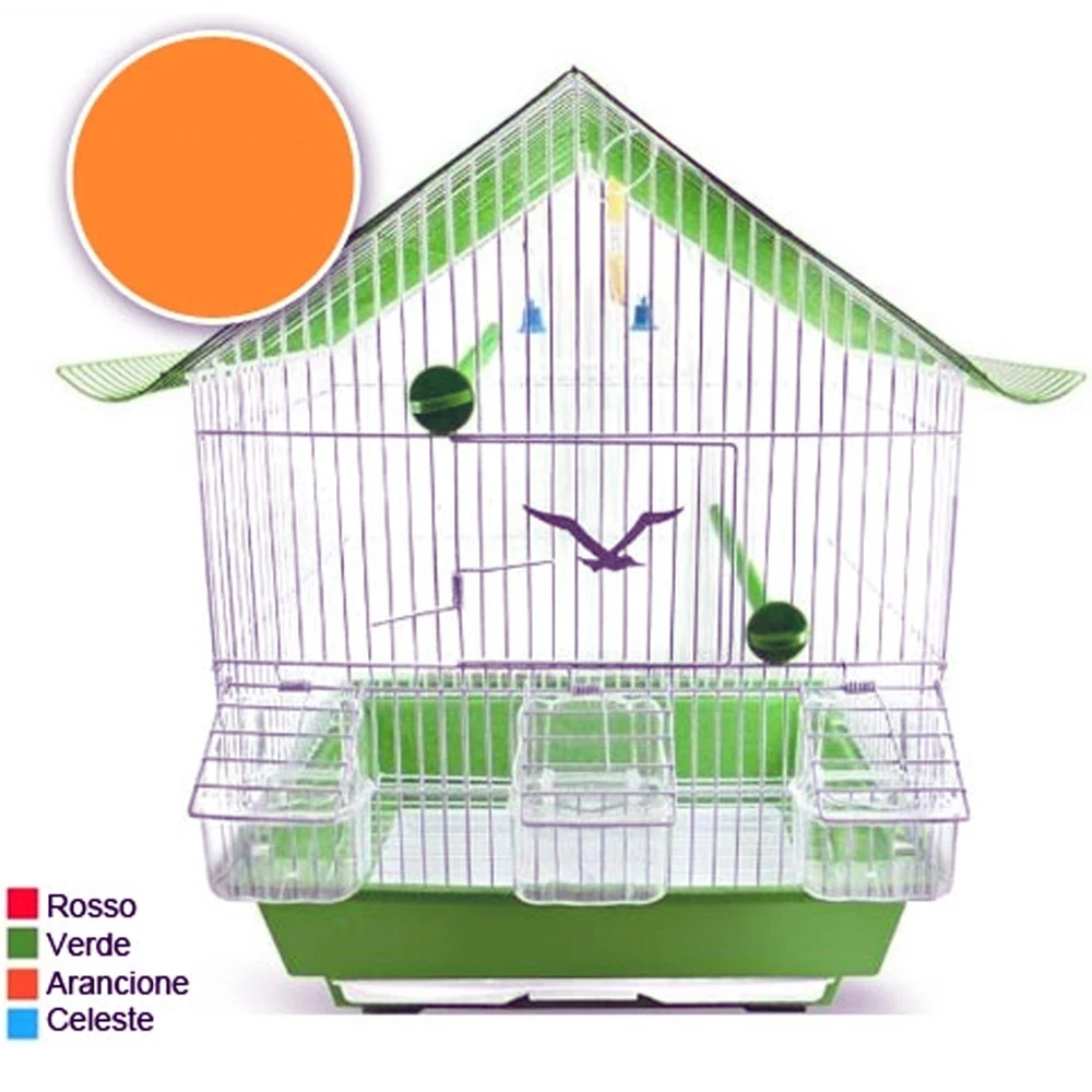 GABBIA TETTO COMPLETA DI ACCESSORI PER UCCELLI CANARINI PAPPAGALLI IN METALLO - TrAdE Shop Traesio