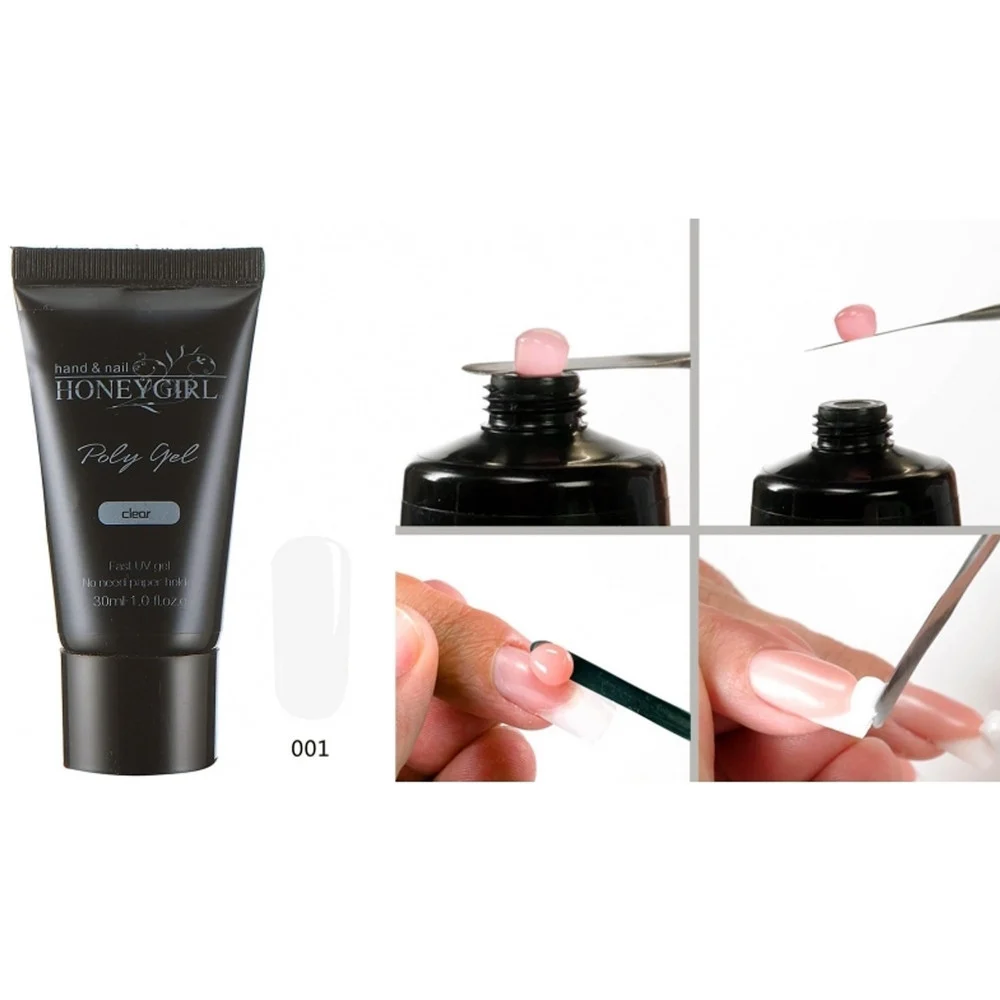 GEL UV POLY 30ML TRASPARENTE 001 FRENCH COSTRUTTORE RICOSTRUZIONE UNGHIE NAIL ART - TrAdE Shop Traesio