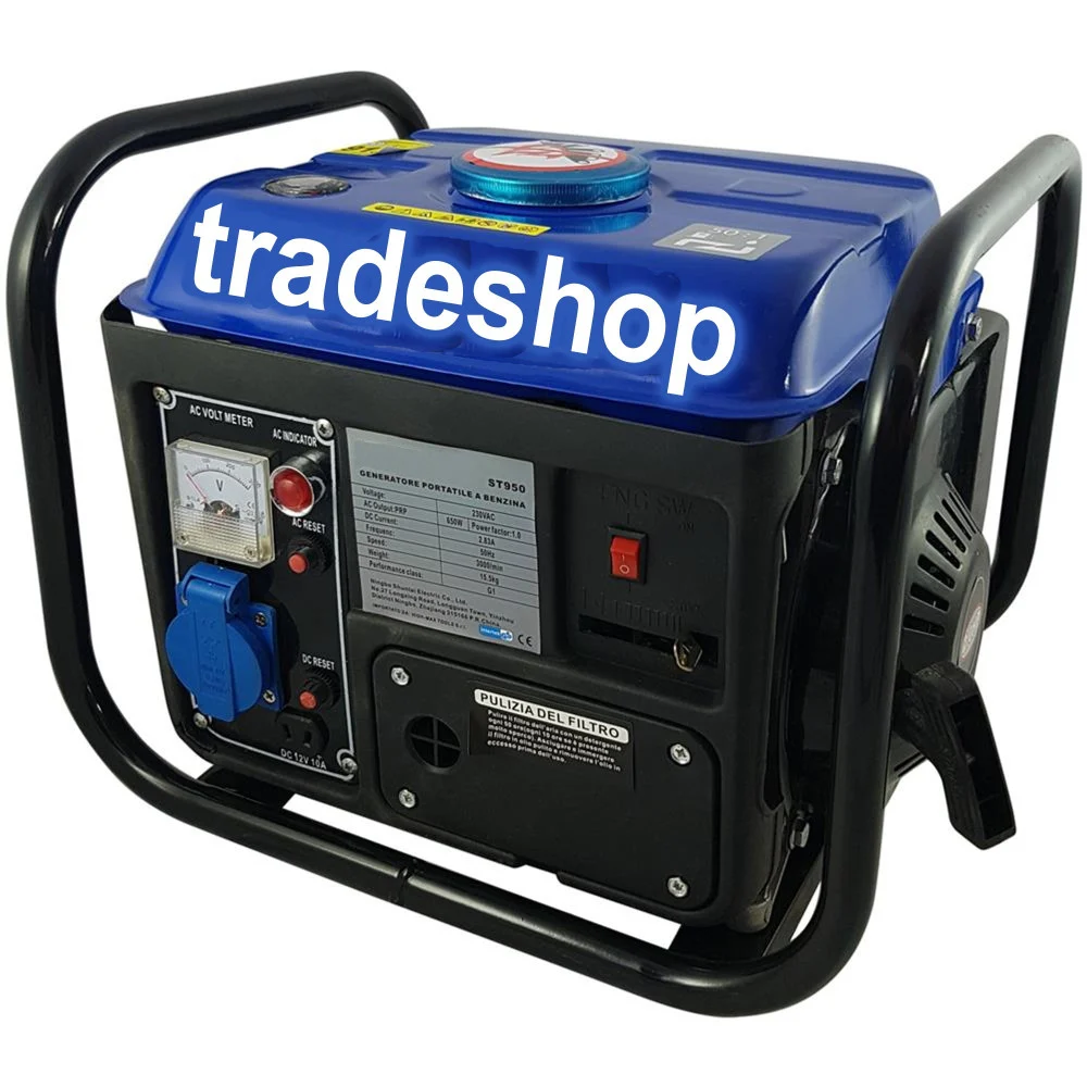 GENERATORE DI CORRENTE ELETTRICO SILENZIATO PORTATILE 650W MOTORE 2 TEMPI - TrAdE Shop Traesio