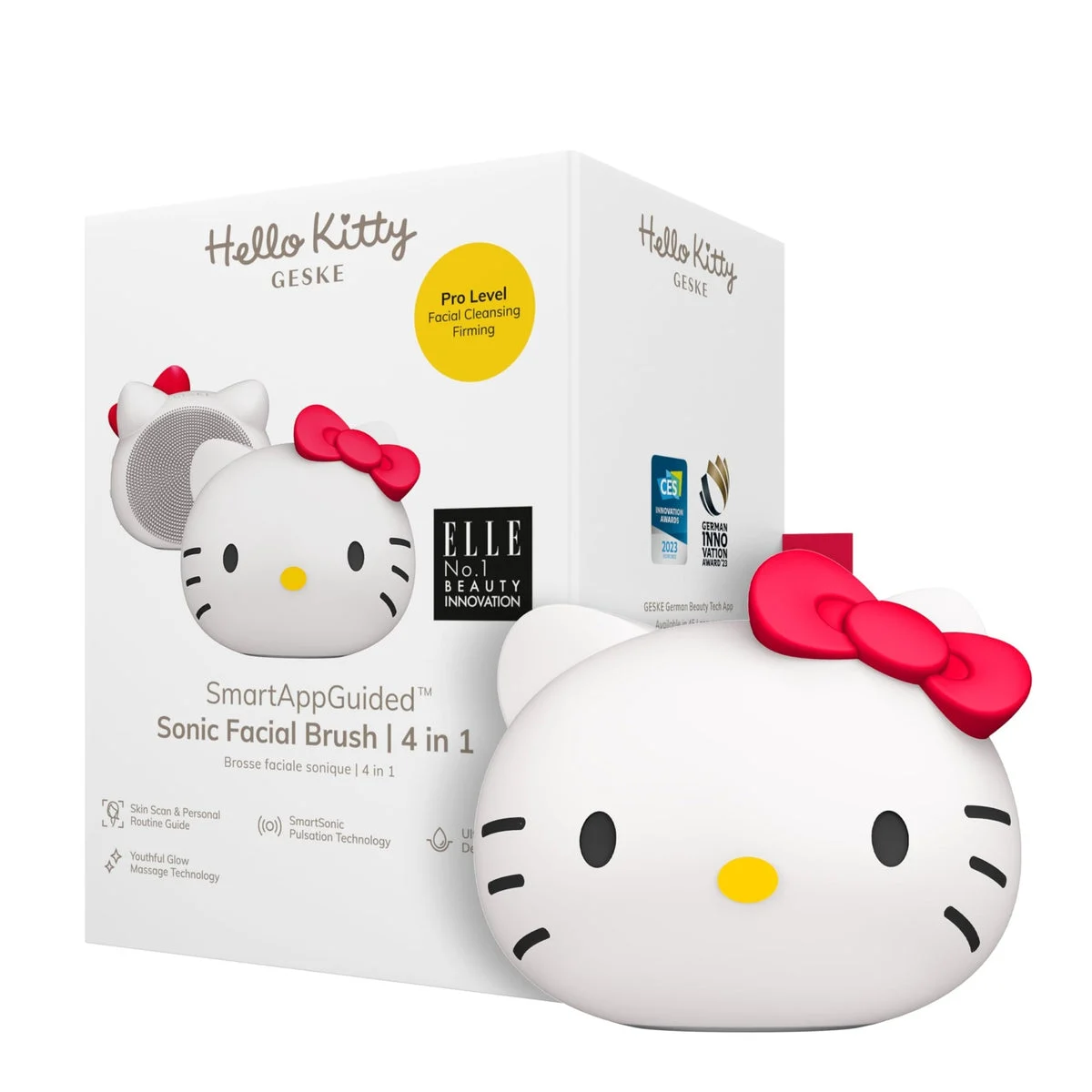Hello Kitty Spazzola sonica per il viso 4-in-1 in silicone ricaricabile