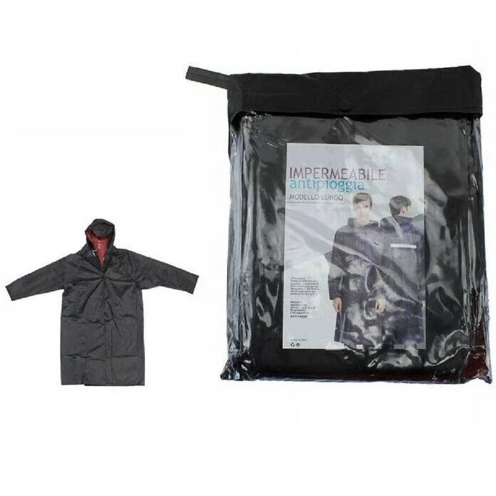 GIACCA MANTELLA LUNGA IMPERMEABILE PVC LUNGO ANTI PIOGGIA CON CAPPUCCIO 59019 - TrAdE Shop Traesio