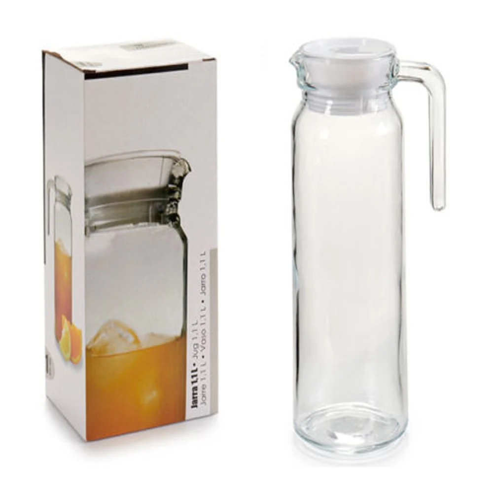 GIARA CARAFFA IN VETRO DA 1 LITRO BROCCA ACQUA VINO BEVANDE CUCINA - TrAdE Shop Traesio