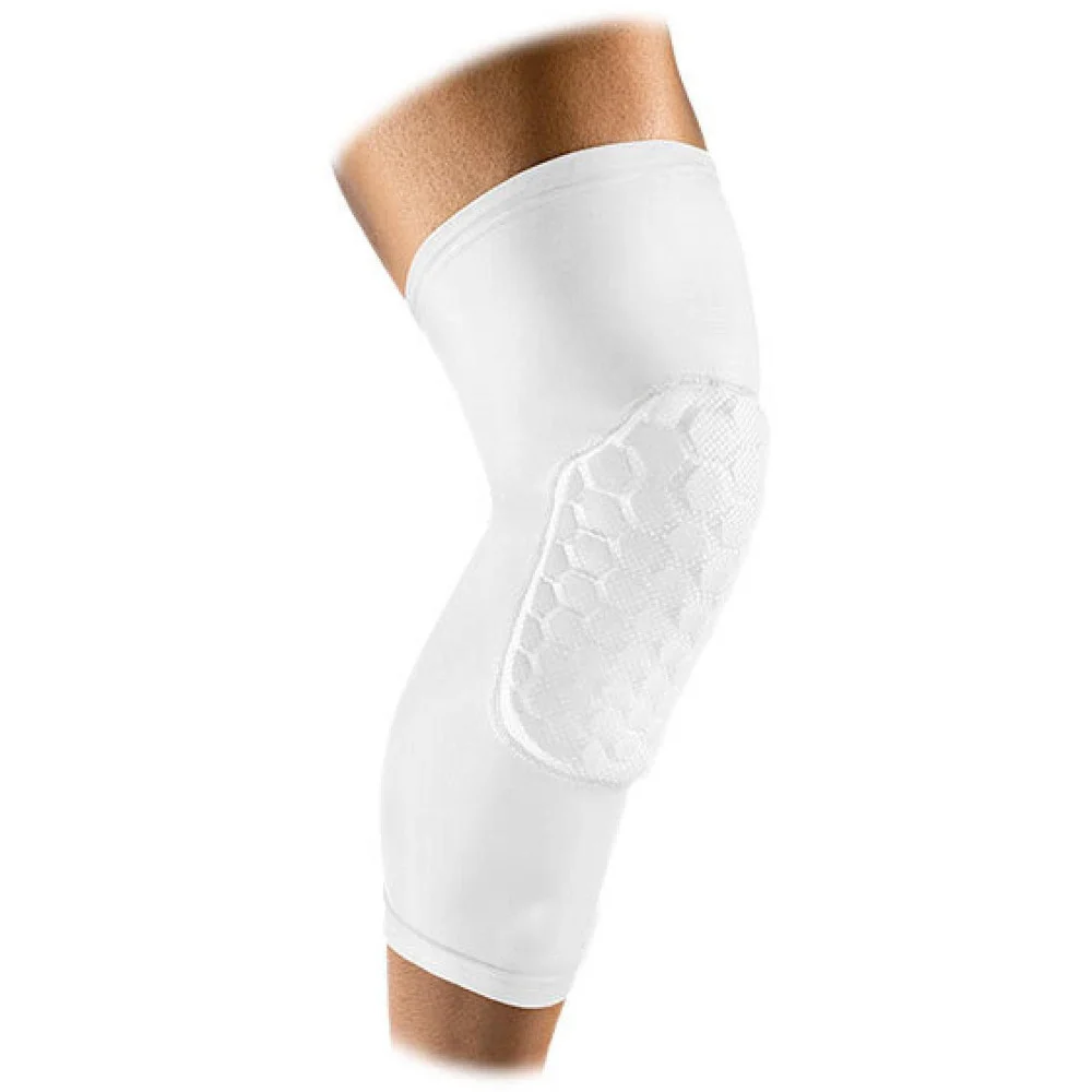GINOCCHIERA ELASTICA CON PROTEZIONE HEX 9MM PARACOLPI SPORT COMPRESSIONE BIANCO - TrAdE Shop Traesio