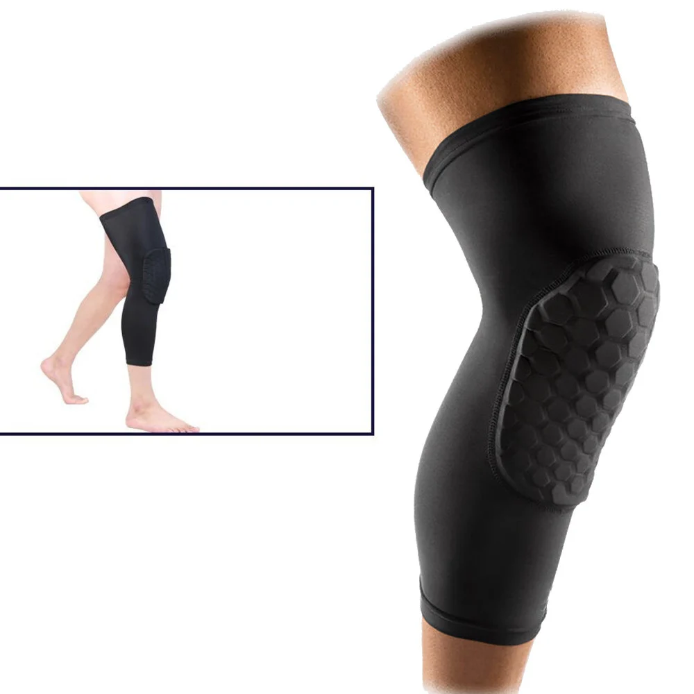 GINOCCHIERA ELASTICA CON PROTEZIONE HEX 9MM PARACOLPI SPORT COMPRESSIONE NERO - TrAdE Shop Traesio