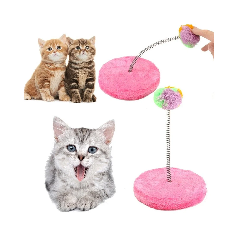 GIOCO CON PUPAZZO TOPO PALESTRA PER GATTO GATTI UNGHIE TIRAGRAFFI BASE CON MOLLE - TrAdE Shop Traesio