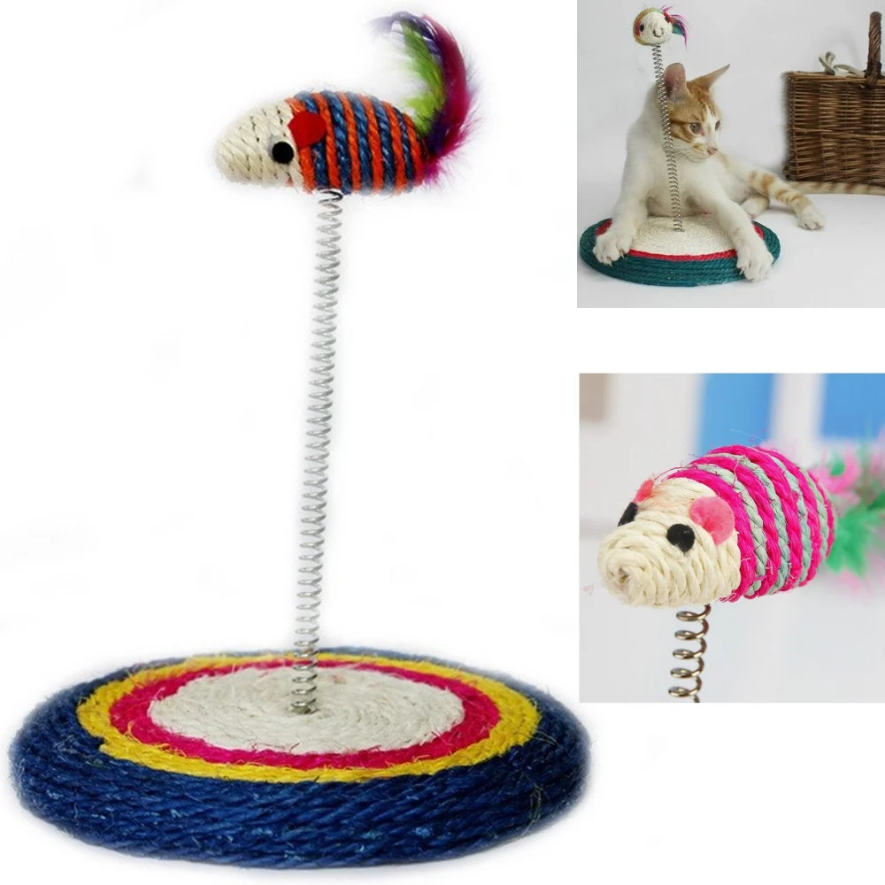 GIOCO CON PUPAZZO TOPOLINO PALESTRA PER GATTO UNGHIE TIRAGRAFFI BASE MOLLA - TrAdE Shop Traesio
