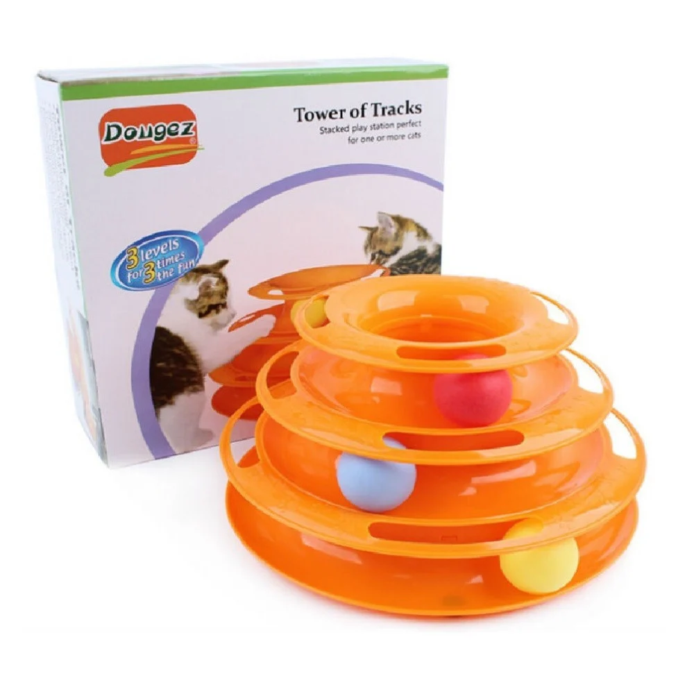 GIOCO PER GATTI INTERATTIVO TORRE CIRCOLARE CON SFERE PALLINE ROTANTI GATTO - TrAdE Shop Traesio
