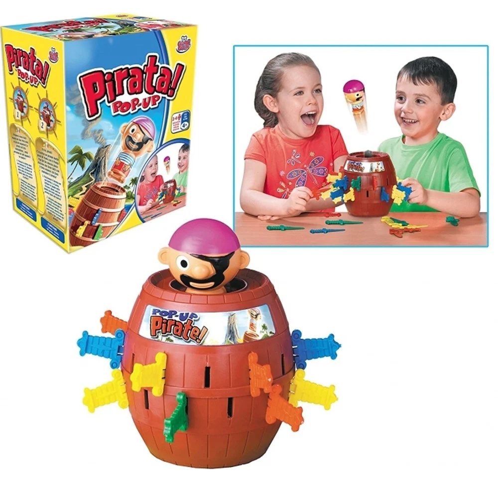 GIOCO PIRATA BARILE POP UP CORSARO NERO SPADE PROBABILITÀ 2-4 GIOCATORI BAMBINI