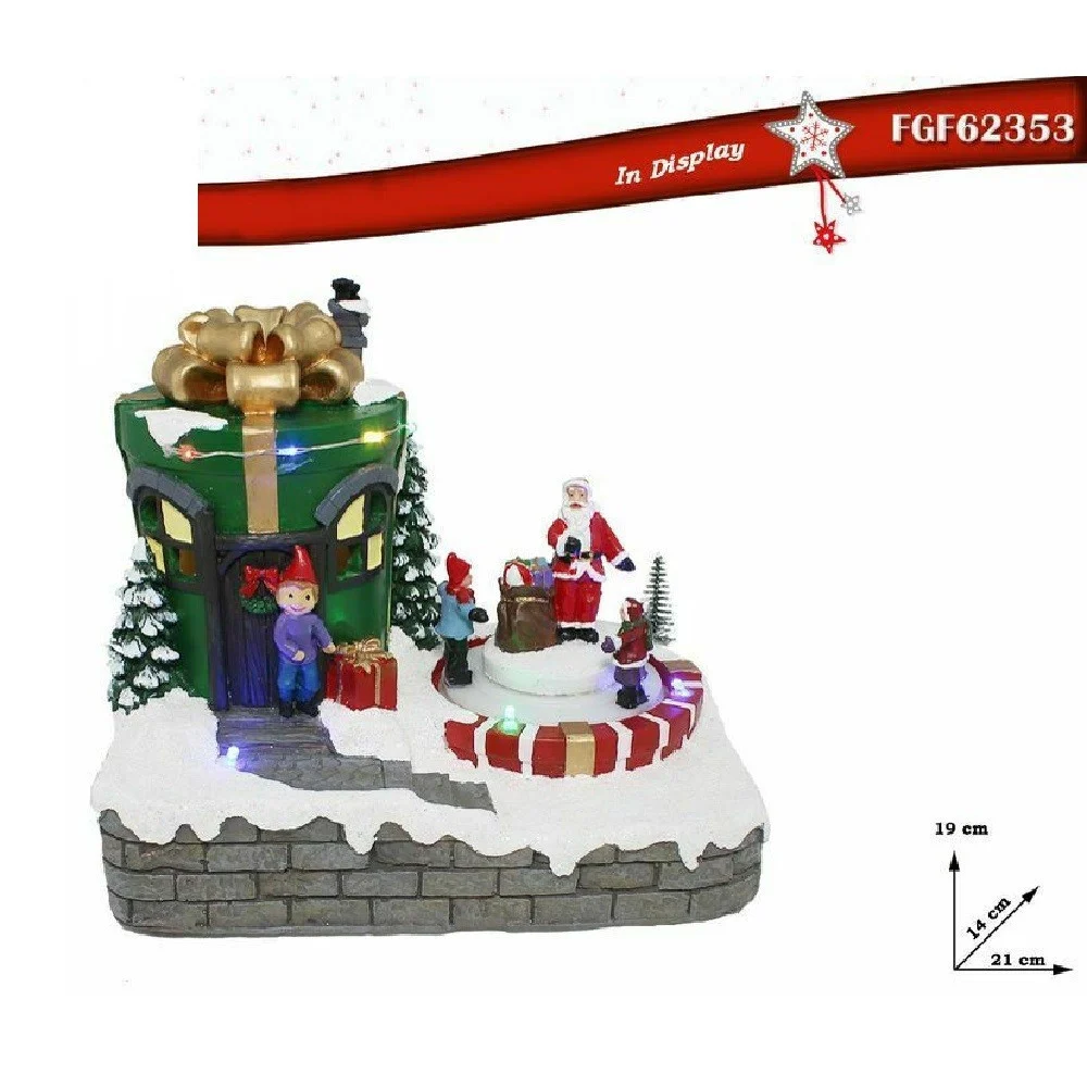 GIOSTRINA CON LUCI MOVIMENTO MUSICA DECORAZIONE NATALE NATALIZIA 21X19X14CM 2353 - TrAdE Shop Traesio