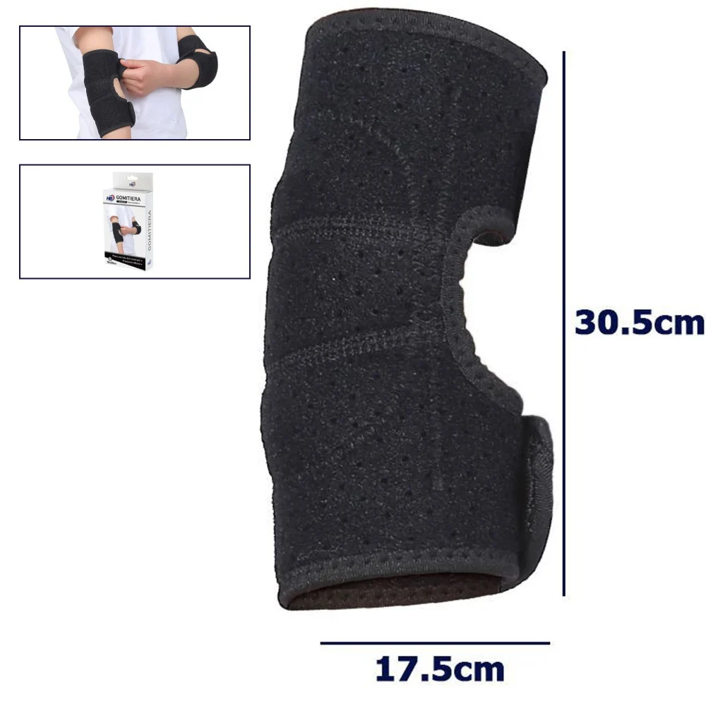 GOMITIERA FASCIA ELASTICA SUPPORTO TUTORE PER GOMITO ANALLERGICO BAMBINI NERO M - TrAdE Shop Traesio