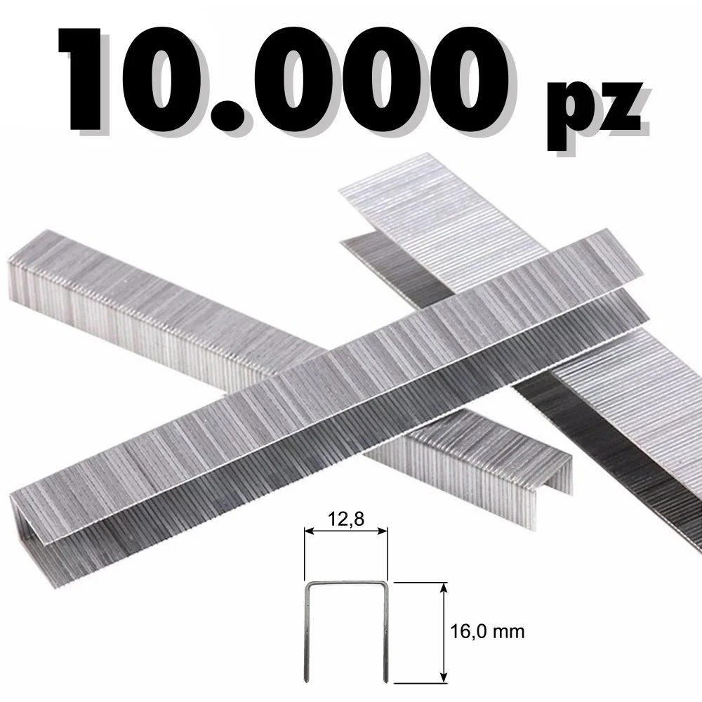 GRAFFETTE PUNTI METALLICI 10000 PZ GRAFFETTATRICI PNEUMATICHE 12.8 x 12 mm 8016 - TrAdE Shop Traesio