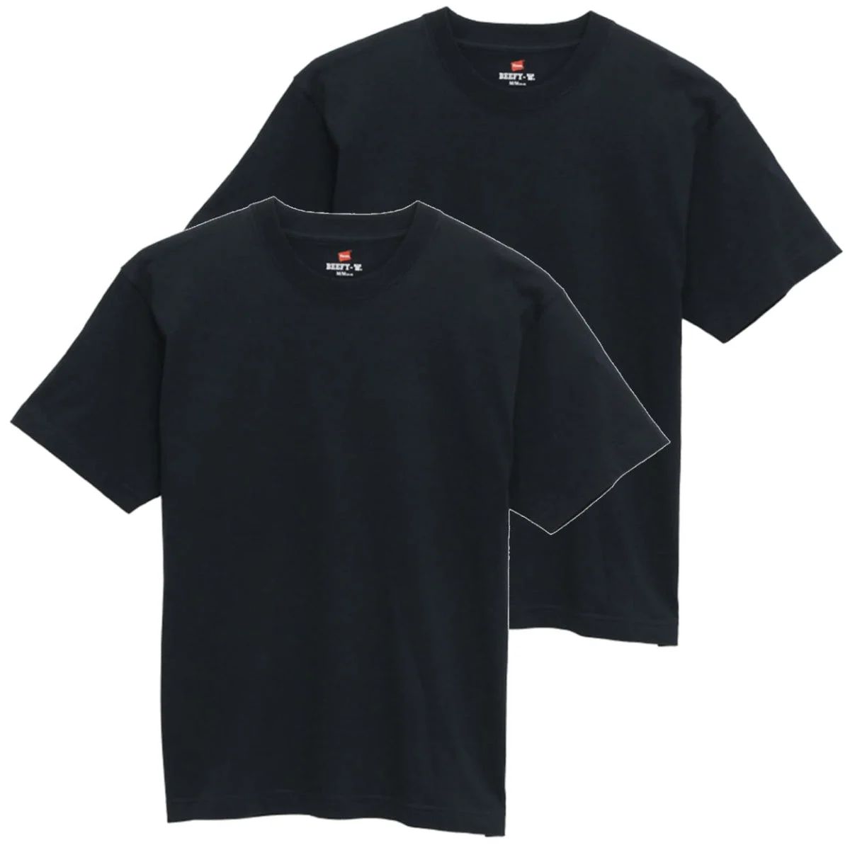 Hanes Beefy T Shirt Short Sleeve Crew Neck Heavyweight Cotton H5180 Navy 2 Pack