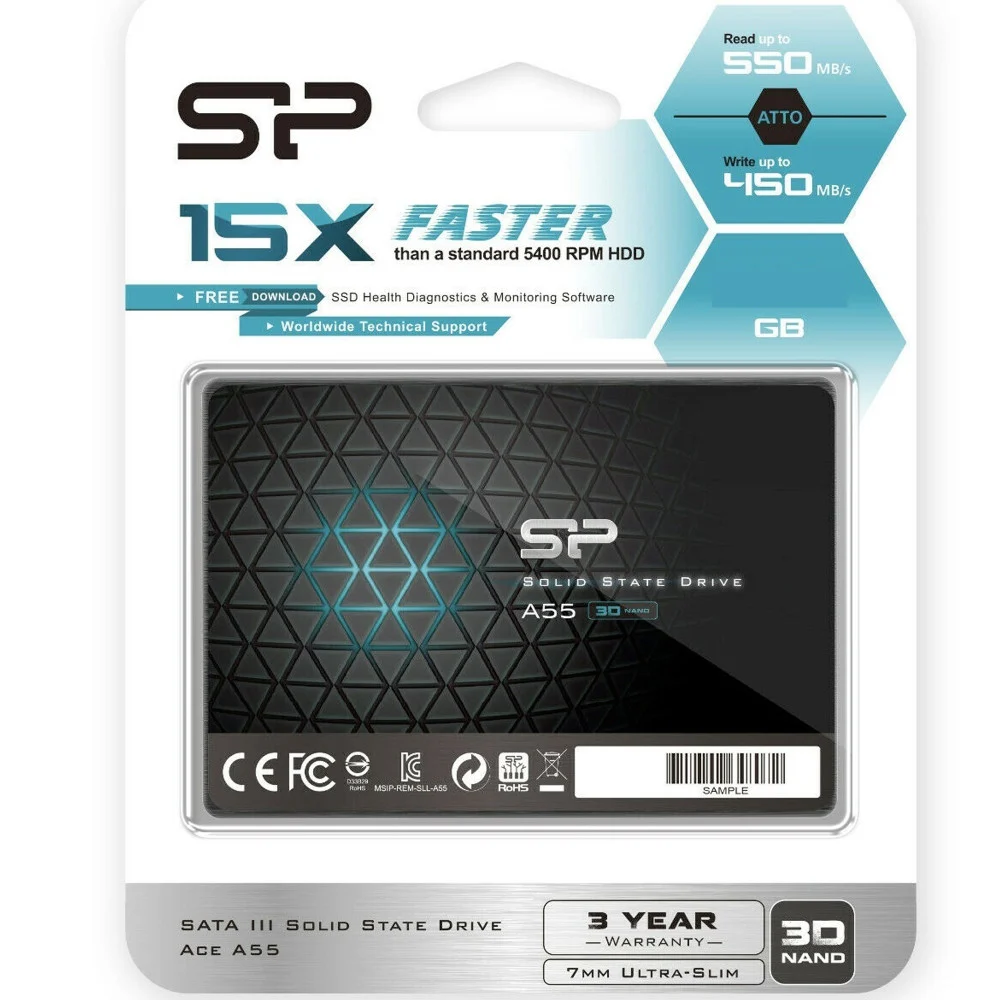 HARD DISK INTERNO SSD 128GB HIGH SATA 3 2,5'' PER COMPUTER DESKTOP LAPTOP SP A55 - TrAdE Shop Traesio