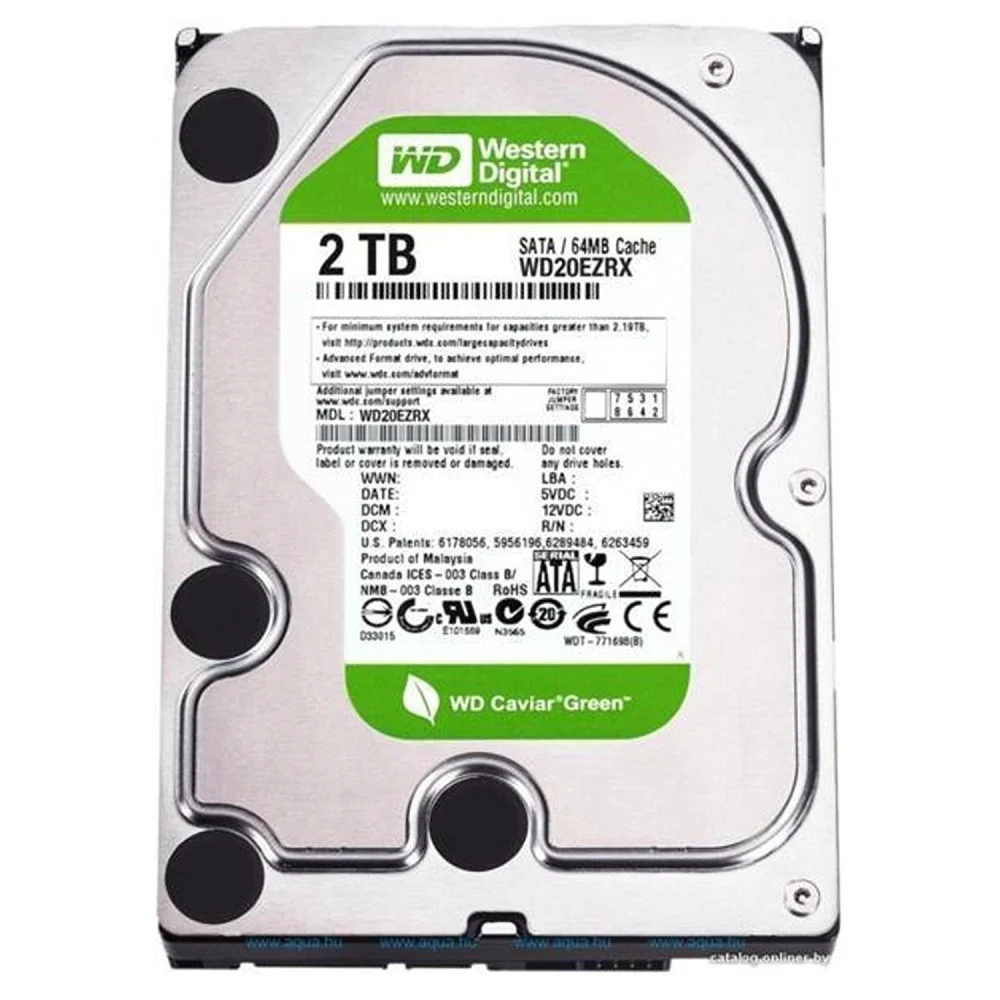 HARD DISK INTERNO WESTERN DIGITAL CAVIAR GREEN 2TB 3,5" INTELLIPOWER 64MB SATA3 - TrAdE Shop Traesio