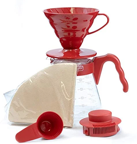 HARIO V60 02 Set Coffee Drip Server VCSD-02R Red for 1-4 Cups