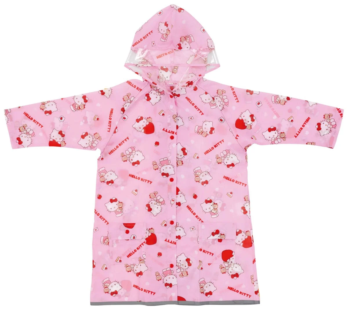 Hello Kitty impermeabile bambini sopra lo zaino, riflettenti 110–125 cm