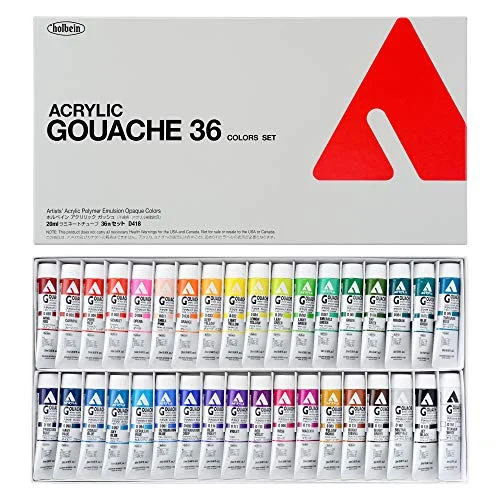 Holbein Set di Colori Acrilici Gouache Opaques 36 Colori D418 20ml