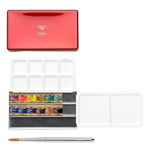 Holbein Solid Watercolors Artists' Pan Colors PN691 12 color set (Palm Box) 2691