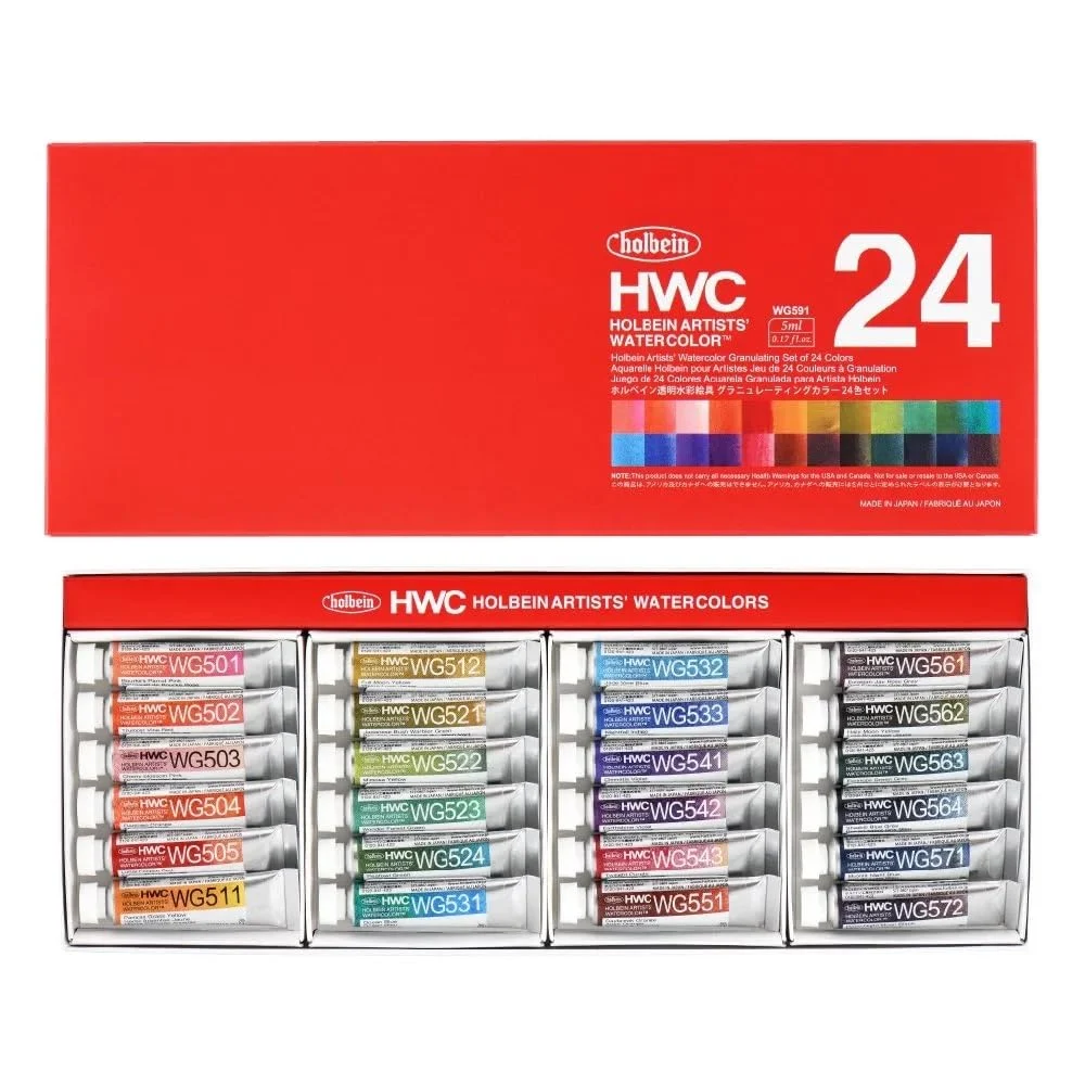 Holbein Acquerelli Trasparenti Colori Granulanti Set da 24 13591 5ml