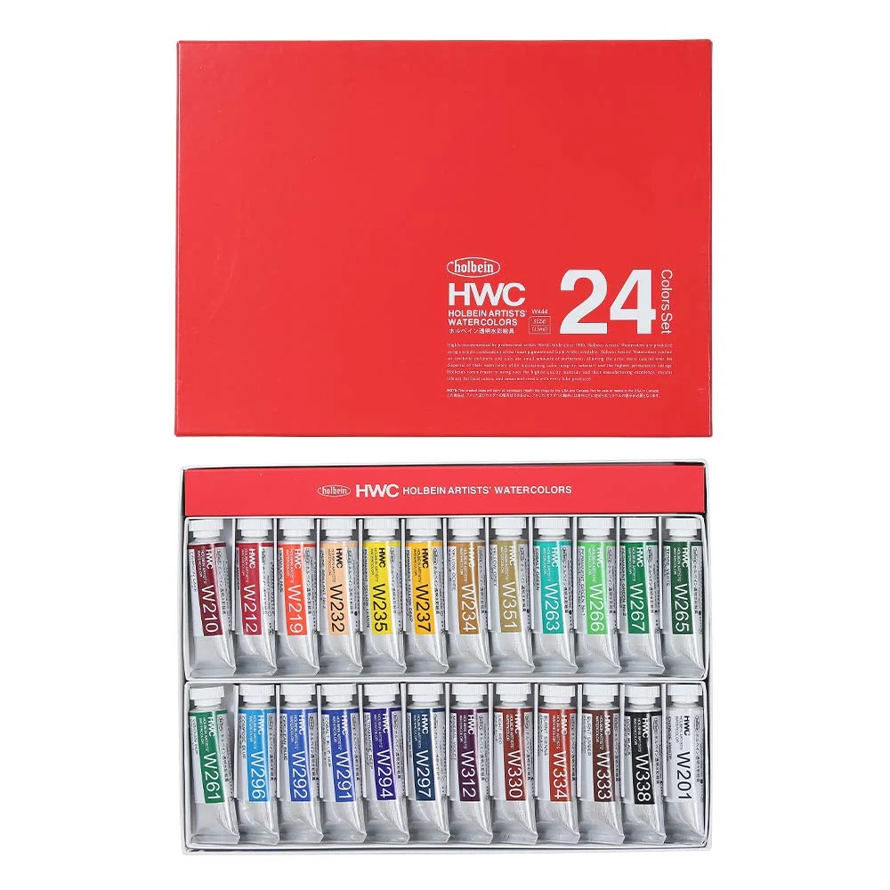 Holbein Acquerelli Trasparenti Set da 24 Colori 15ml W444
