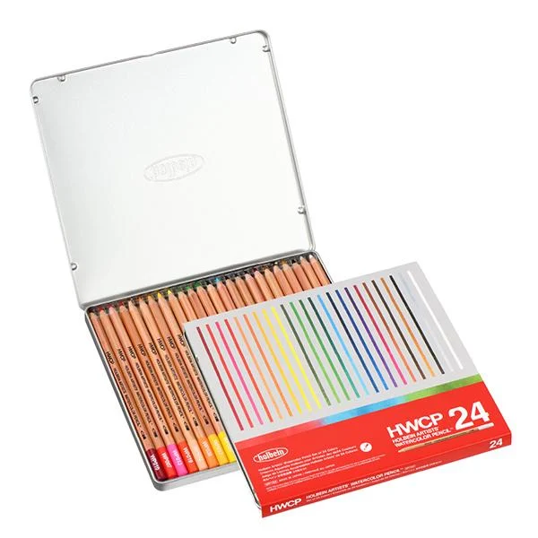 Holbein Lápices acuarelables cuerpo hexagonal 7.9 mm WP192 colores 24