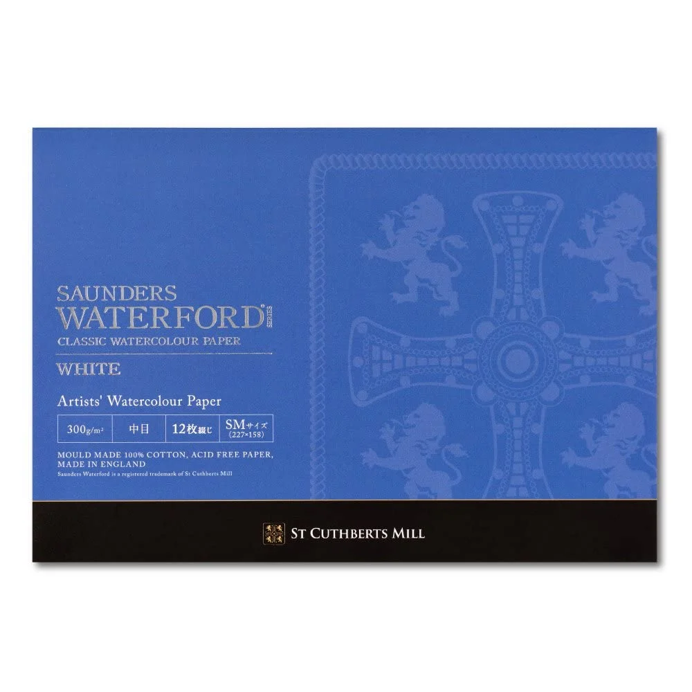 Holbein Waterford Watercolor Paper Block F4 300g Medium White 12 Sheets (EHB-F4)